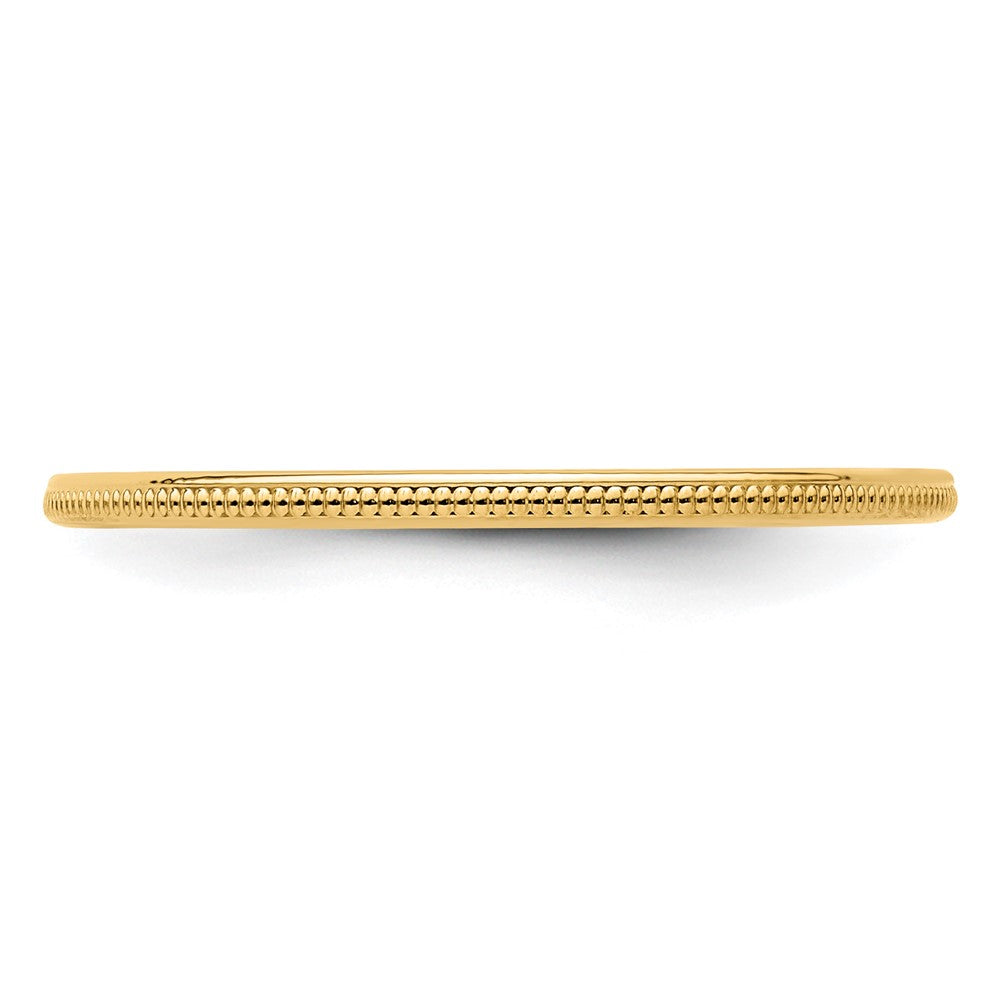 10K Yellow Gold 1.2mm Milgrain Stackable Band Size 7