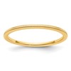 10K Yellow Gold 1.2mm Milgrain Stackable Band Size 8