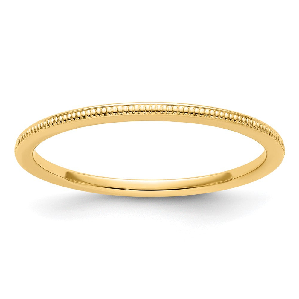 10K Yellow Gold 1.2mm Milgrain Stackable Band Size 4.5