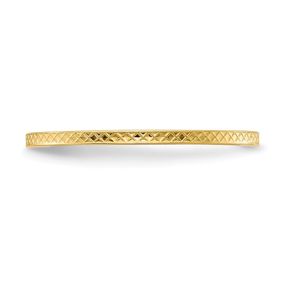 10K Yellow Gold 1.2mm Criss-Cross Pattern Stackable Band Size 5.5