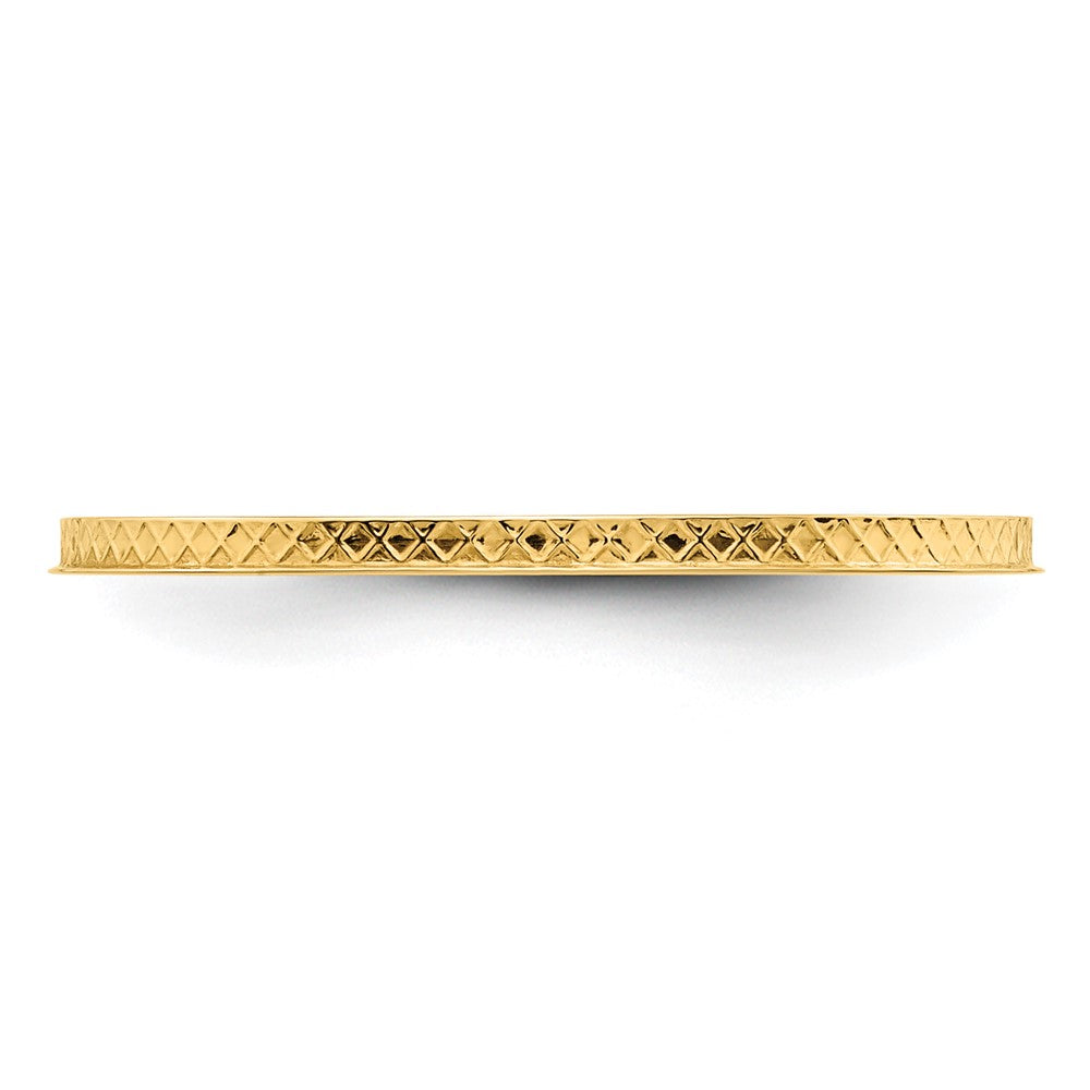 10K Yellow Gold 1.2mm Criss-Cross Pattern Stackable Band Size 7