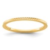 10K Yellow Gold 1.2mm Criss-Cross Pattern Stackable Band Size 7