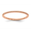 10K Rose Gold 1.2mm Twisted Wire Pattern Stackable Band Size 7