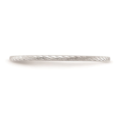 10K White Gold 1.2mm Twisted Wire Pattern Stackable Band Size 9