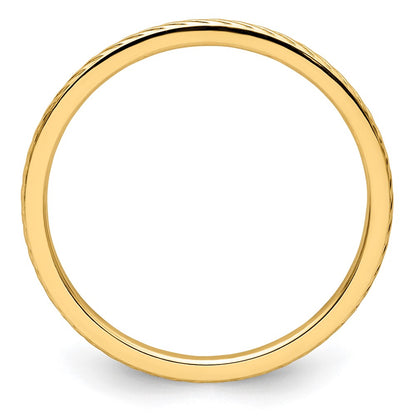 10K Yellow Gold 1.2mm Twisted Wire Pattern Stackable Band Size 8.5