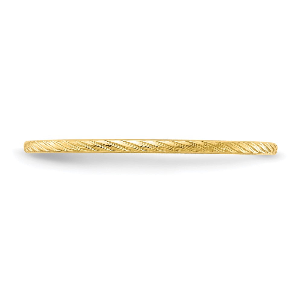 10K Yellow Gold 1.2mm Twisted Wire Pattern Stackable Band Size 5.5