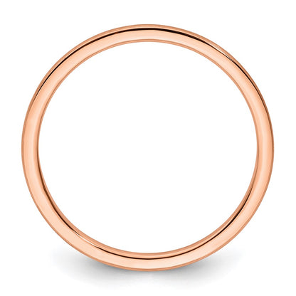 10K Rose Gold 1.2mm Half Round Satin Stackable Band Size 8.5