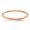 10K Rose Gold 1.2mm Half Round Satin Stackable Band Size 6