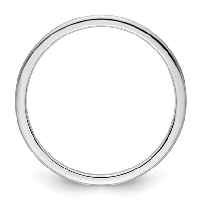 10K White Gold 1.2mm Half Round Satin Stackable Band Size 8