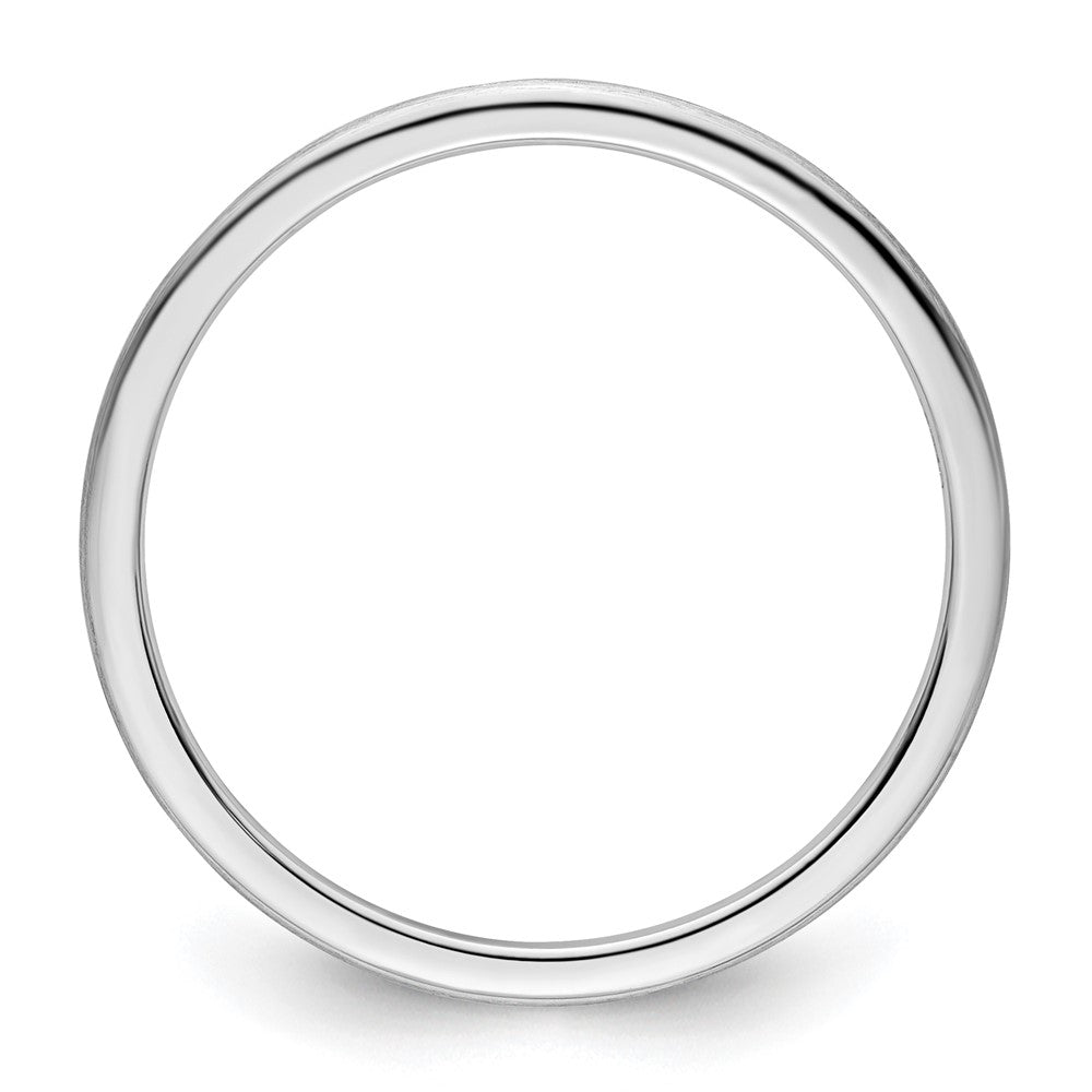 10K White Gold 1.2mm Half Round Satin Stackable Band Size 7.5