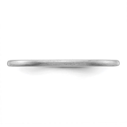 10K White Gold 1.2mm Half Round Satin Stackable Band Size 6