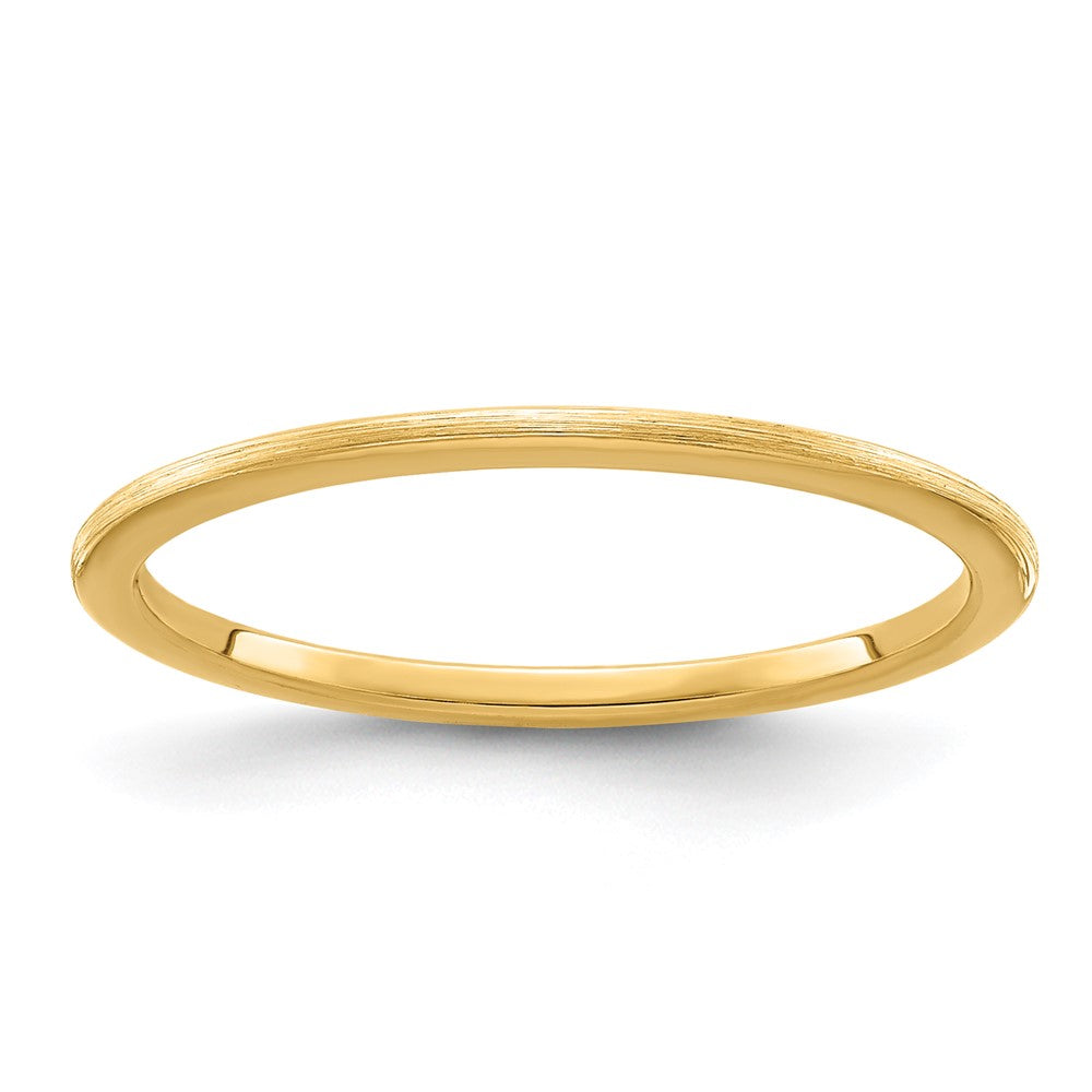 10K Yellow Gold 1.2mm Half Round Satin Stackable Band Size 5.5