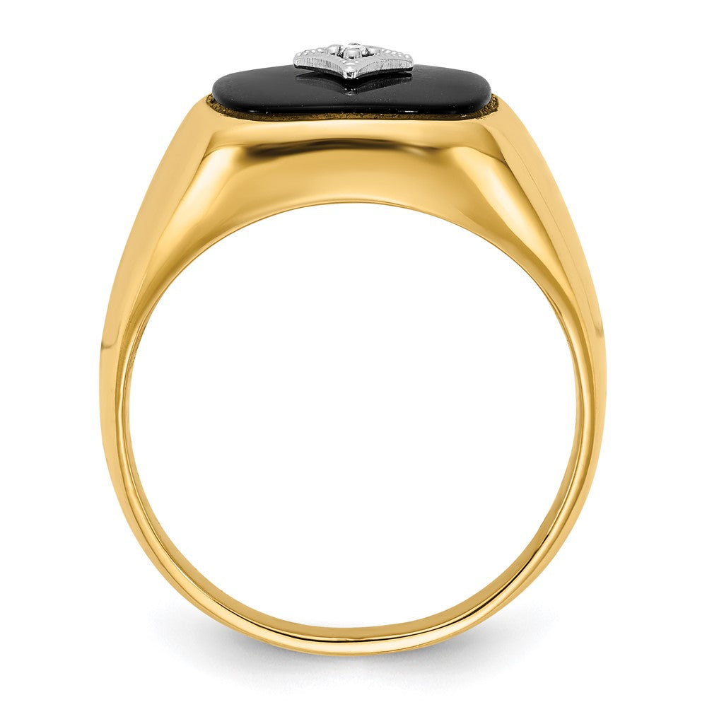 IB Goodman 10k Mens AA Diamond and Onyx Ring