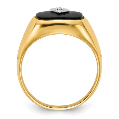 IB Goodman 10k Mens AA Diamond and Onyx Ring