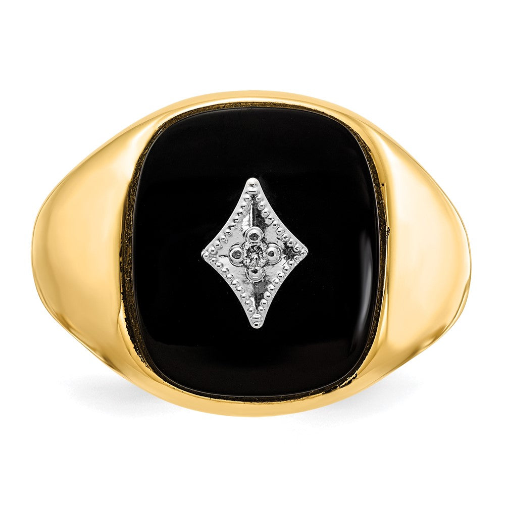 IB Goodman 10k Mens AA Diamond and Onyx Ring