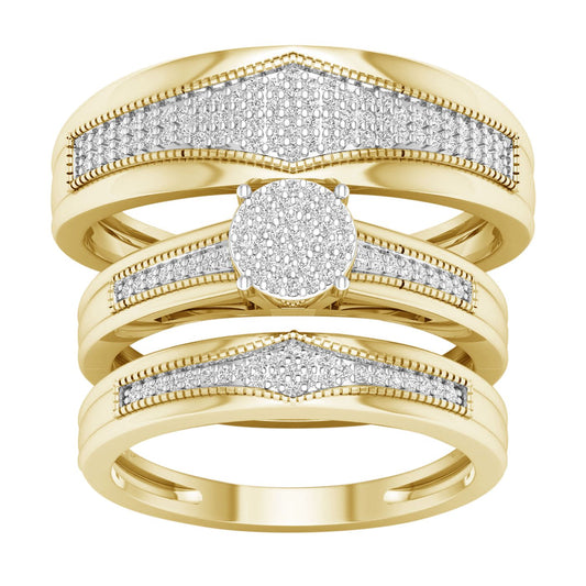 10K  0.40CT  Diamond Trio Set
