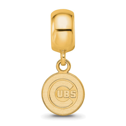 Sterling Silver Gold Plated Major League Baseball LogoArt Chicago Cubs Dangle Bead