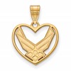 Sterling Silver Gold-plated LogoArt U.S. Air Force Heart Pendant