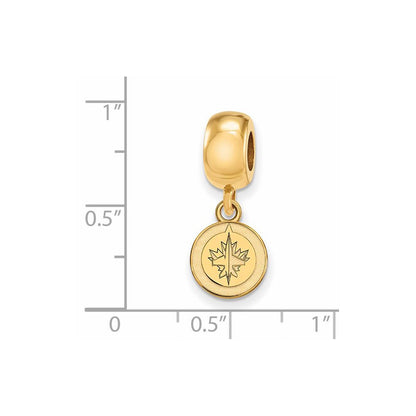 Sterling Silver Gold-plated NHL LogoArt Winnipeg Jets Extra Small Dangle Bead Charm