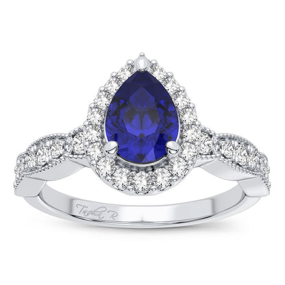 14K 0.28CT Diamond Sapphire Ring