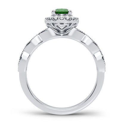 14K 0.25CT Diamond Emerald Ring