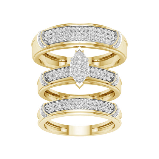 10K 0.50ct Diamond Trio Set