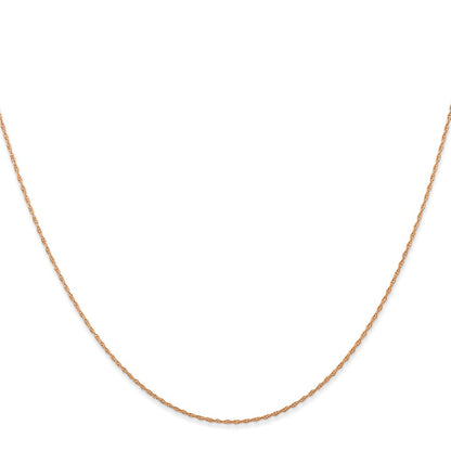 10K Rose Gold .5mm Carded Cable Rope Chain
