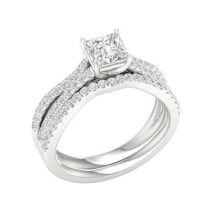 Certified Lab Grown 14K 1.40CT Diamond Bridal Set