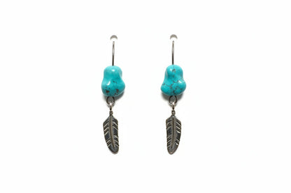 Turquoise feather drops