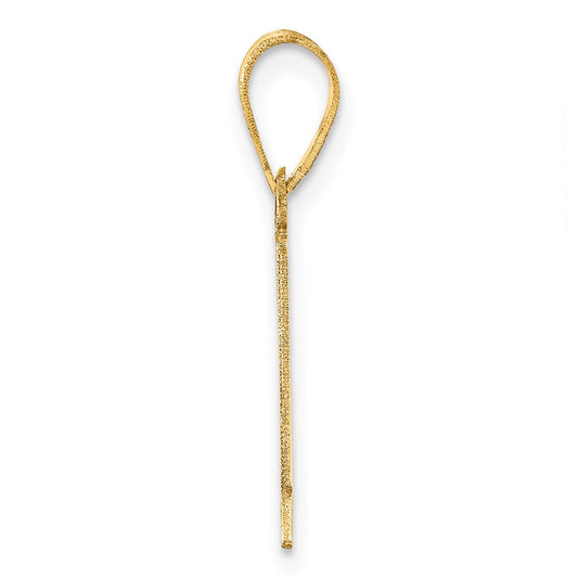 14k Polished Etched Number 1 Pendant