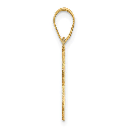 14k Polished Etched Number 3 Pendant