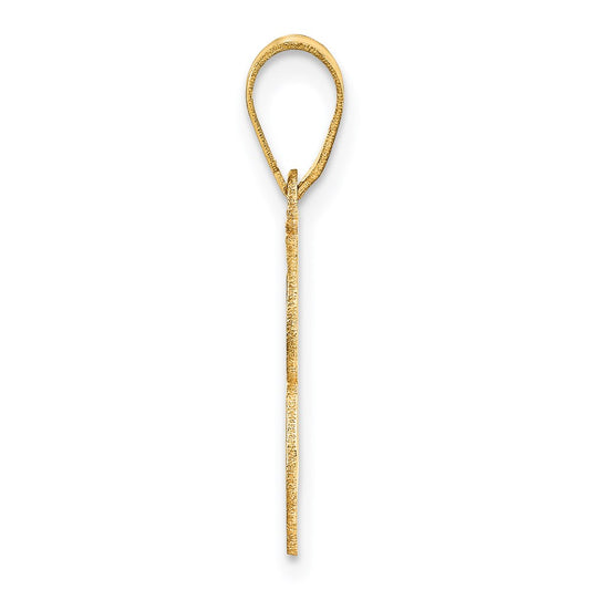 14k Polished Etched Number 3 Pendant