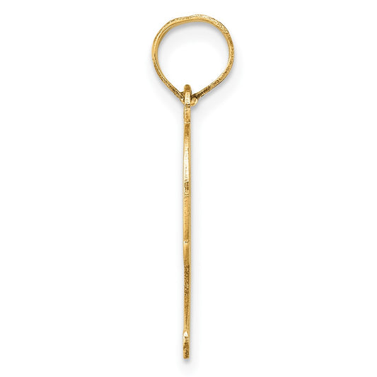 14k Polished Etched Number 9 Pendant