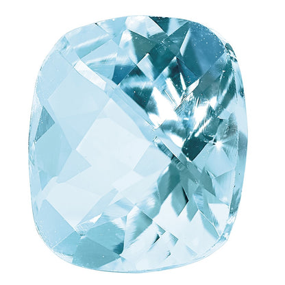 6mm Antique Cushion Checkerboard Aquamarine AA Quality