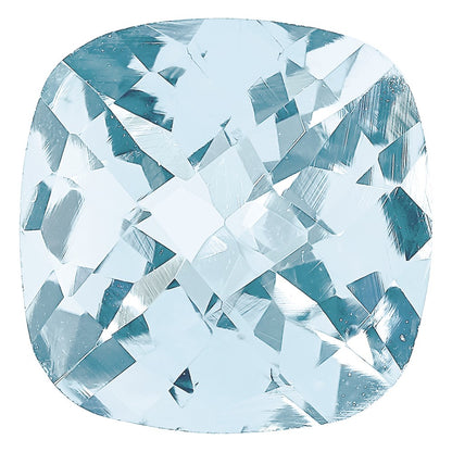 6mm Antique Cushion Checkerboard Aquamarine A Quality