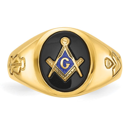 IBGoodman 10k Men's Polished and Grooved Blue Lodge Master Masonic Ring Mounting