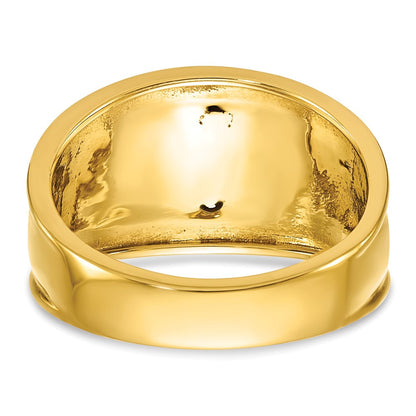 IBGoodman 10k Two-tone Men's Polished and Textured with Black Enamel and Diamond 32nd Degree Scottish Rite Masonic Ring