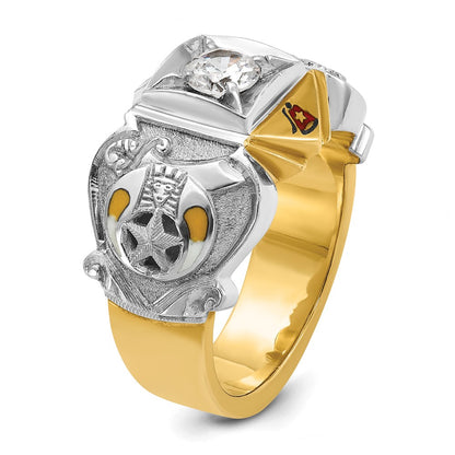 IBGoodman 10k Two-tone Men's Polished and Textured Knights Templar Masonic Shriner's Ring Mounting