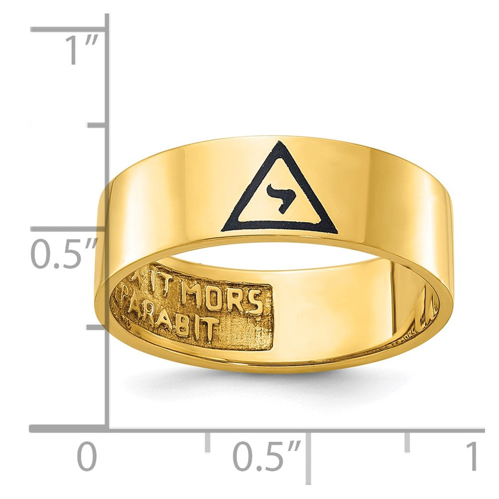 IBGoodman 10k Men's Polished with Black Enamel 14th Degree Grand Elect Masonic Ring
