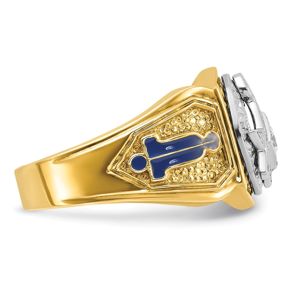IBGoodman 10k Two-tone Men's Polished and Textured Blue Lodge Master Masonic Ring Mounting