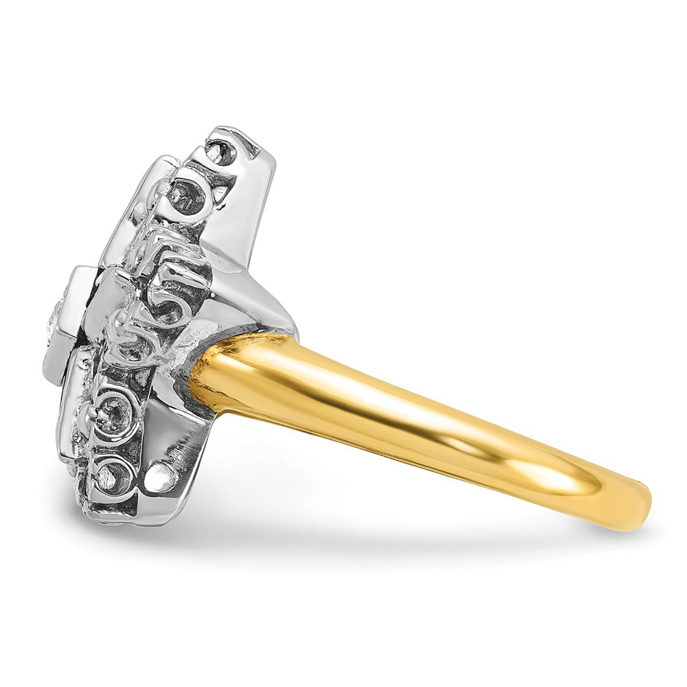 IBGoodman 10k Two-tone Women's Polished and Beaded Eastern Star Masonic Ring Mounting