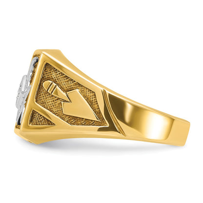 IBGoodman 10k Men's Polished and Textured Blue Lodge Master Masonic Ring Mounting