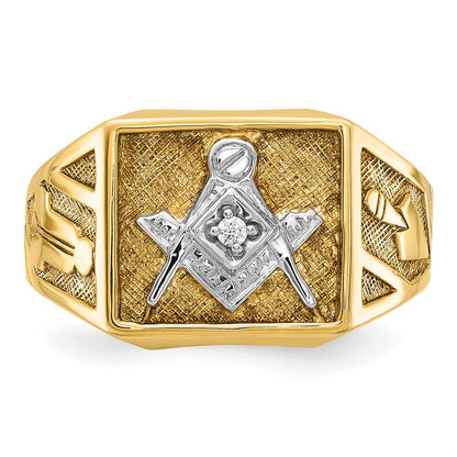 IBGoodman 10k Men's Polished and Textured Blue Lodge Master Masonic Ring Mounting