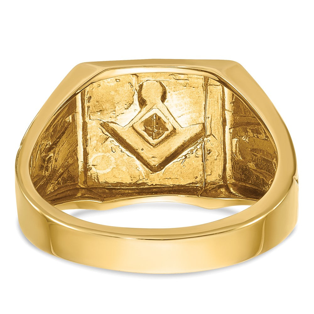 IBGoodman 10k Men's Polished and Textured Blue Lodge Master Masonic Ring Mounting