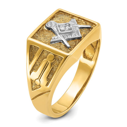 IBGoodman 10k Men's Polished and Textured Blue Lodge Master Masonic Ring Mounting