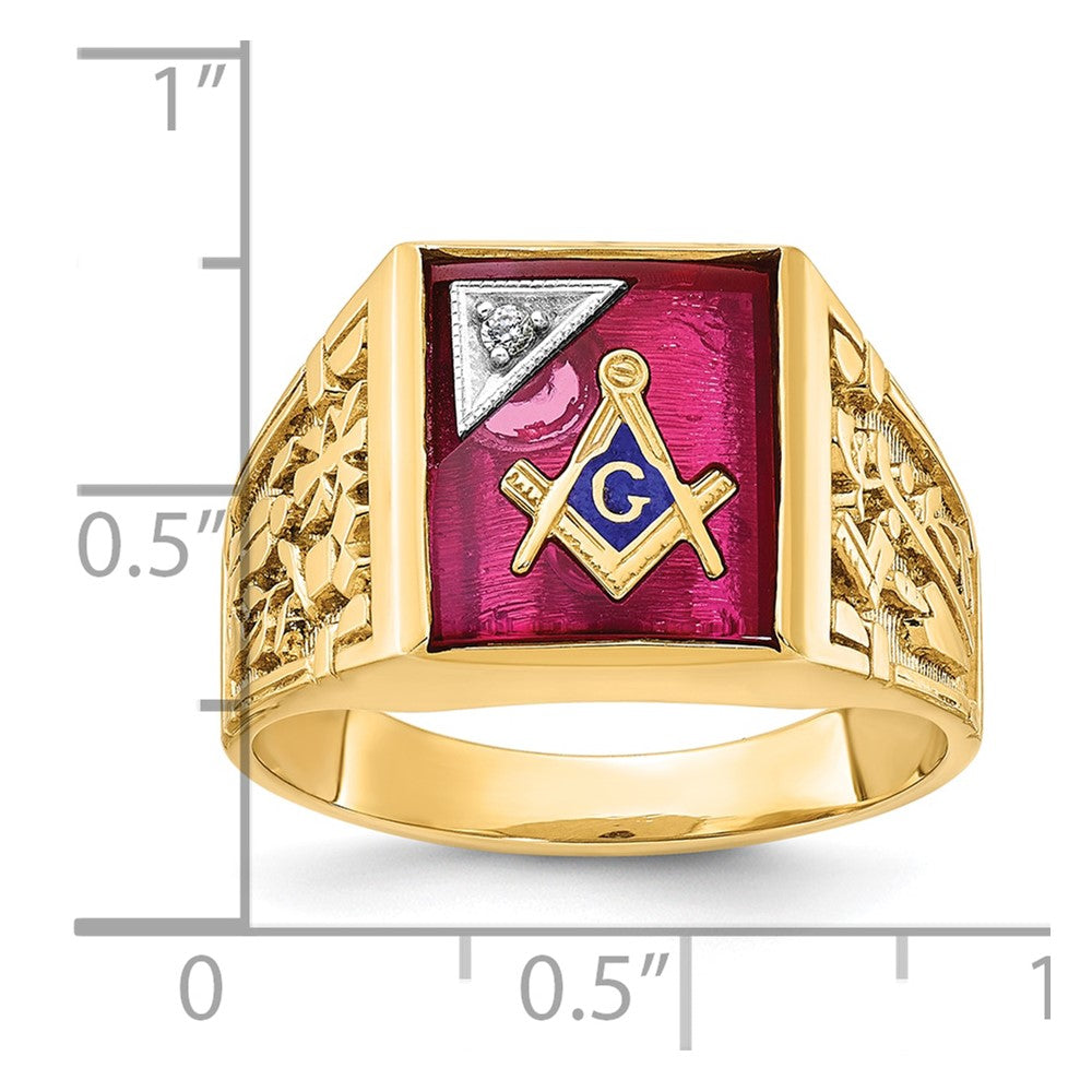 IBGoodman 10k Two-tone Men's Polished and Textured Blue Lodge Master Masonic Ring Mounting