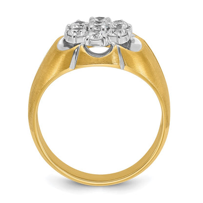 IBGoodman 14k Two-Tone 1 carat Lab Grown Diamond VS/SI+ G+ Complete Men's Cluster Ring