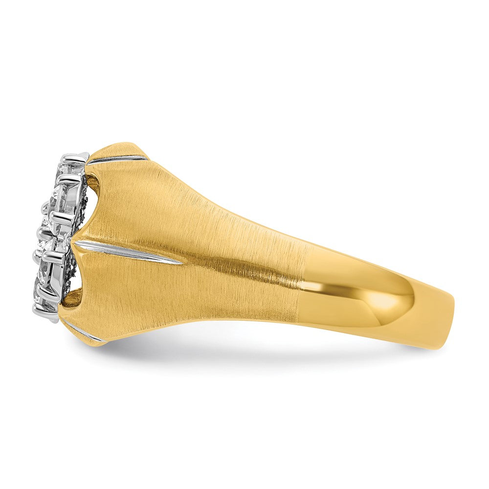 IBGoodman 14k Two-Tone 1 carat Lab Grown Diamond VS/SI+ G+ Complete Men's Cluster Ring