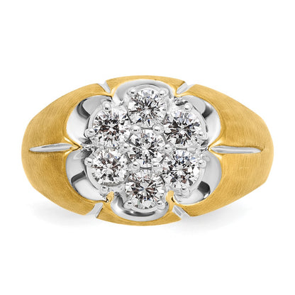 IBGoodman 14k Two-Tone 1 carat Lab Grown Diamond VS/SI+ G+ Complete Men's Cluster Ring