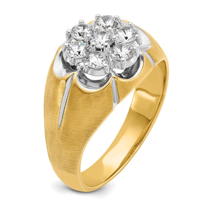 IBGoodman 14k Two-Tone 1 carat Lab Grown Diamond VS/SI+ G+ Complete Men's Cluster Ring